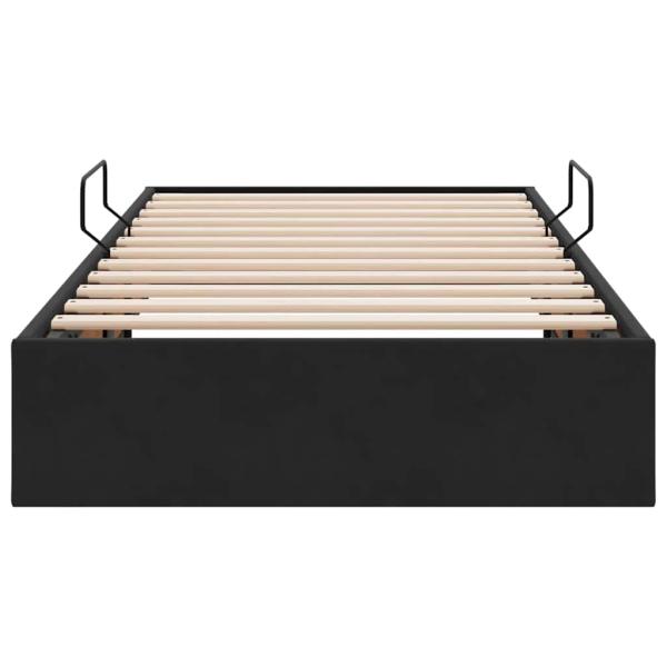 Aufbewahrungsbett mit Matratze Schwarz 90 x 190 cm Samt