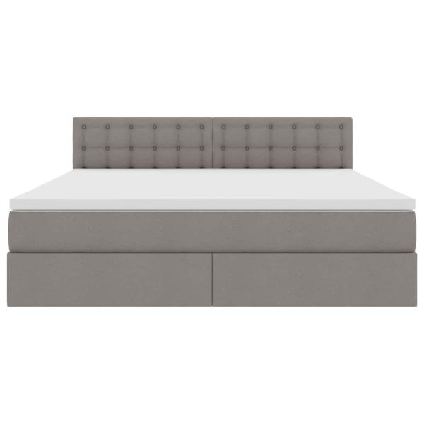 Bett mit Stauraum und LED mit Matratze Taupe 180 x 200 cm Stoff