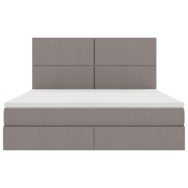 Aufbewahrungsbett mit Matratze Taupe 160 x 200 cm Polyester