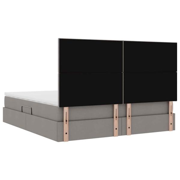 Aufbewahrungsbett mit Matratze Taupe 160 x 200 cm Polyester