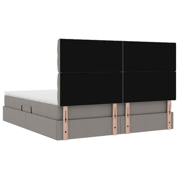 Aufbewahrungsbett mit Matratze Taupe 160 x 200 cm Polyester