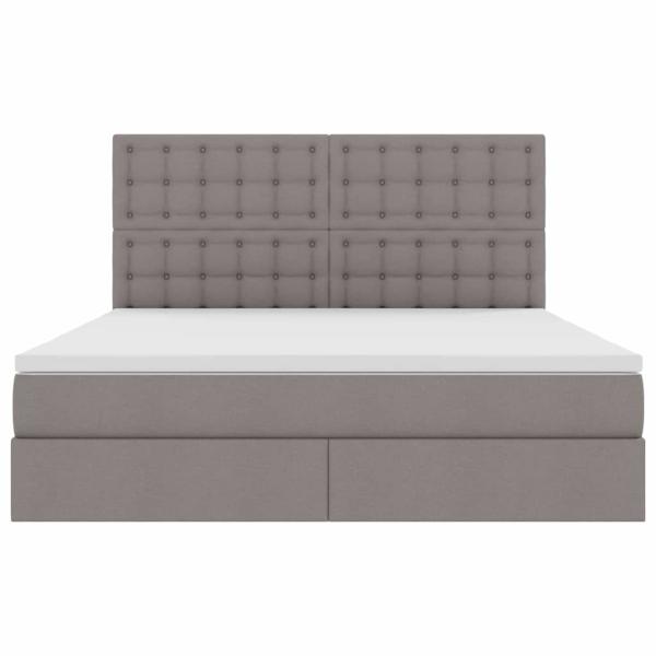 Bett mit Stauraum und LED mit LED Taupe 180 x 200 cm Polyester
