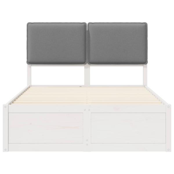 Bettgestell mit gepolstertem Kopfteil Hellgrau 120 x 200 cm
