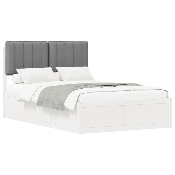 Bettgestell mit gepolstertem Kopfteil Hellgrau 120 x 190 cm