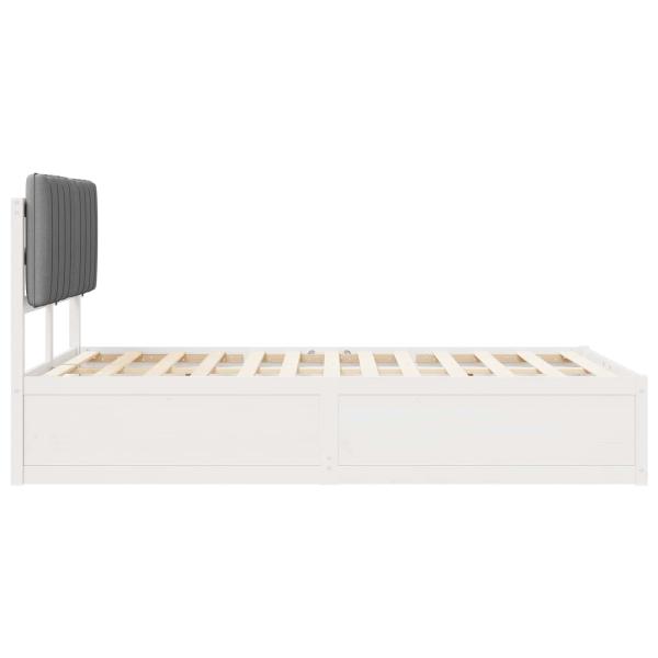 Bettgestell mit gepolstertem Kopfteil Hellgrau 120 x 190 cm