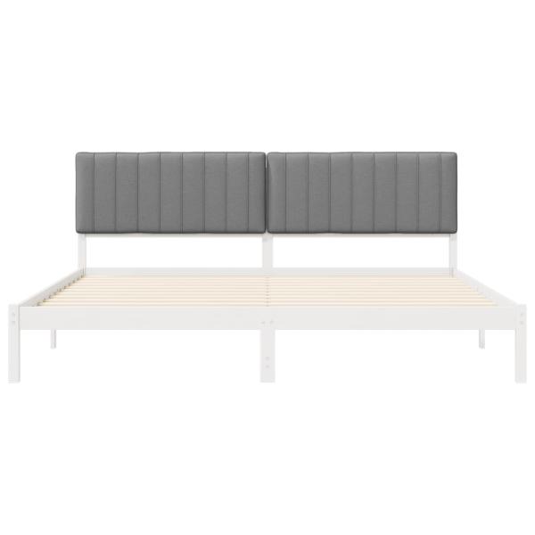 Bettgestell mit gepolstertem Kopfteil Hellgrau 200 x 200 cm