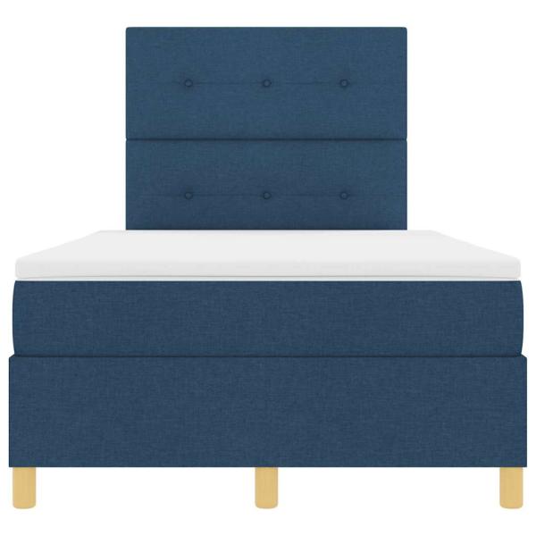 LED Boxspringbett mit Matratze Blau 120 x 190 cm Stoff