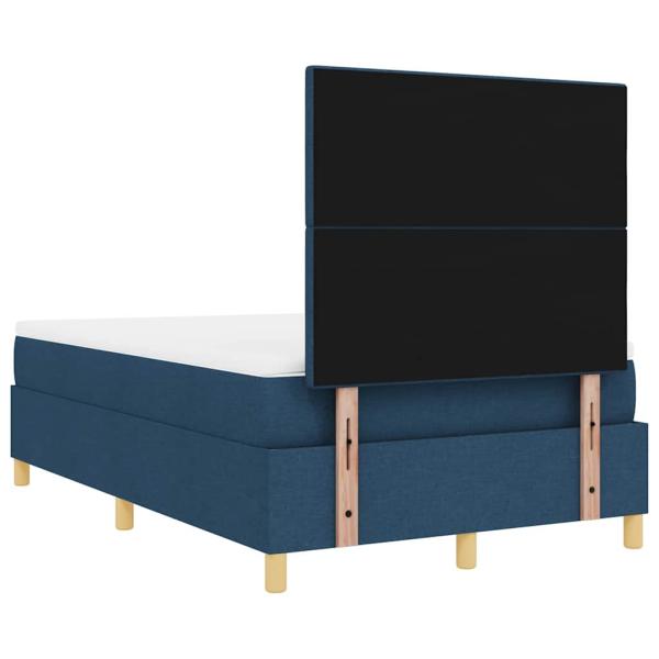 LED Boxspringbett mit Matratze Blau 120 x 190 cm Stoff