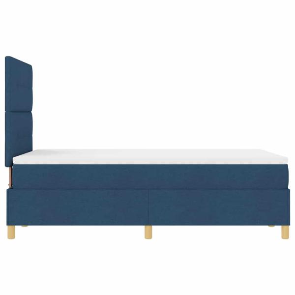 LED Boxspringbett mit Matratze Blau 120 x 190 cm Stoff