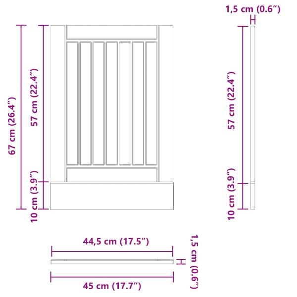Küchenschrank Schwarz Eichen-Optik 45 x 1,5 x 67 cm