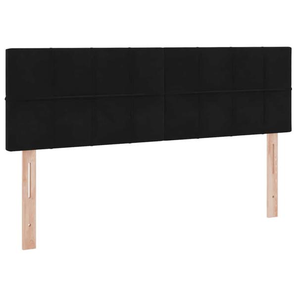 ARDEBO.de - Aufbewahrungsbett mit Matratze Schwarz 140 x 190 cm Samt