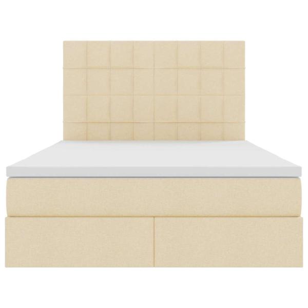 Aufbewahrungsbett mit Matratze Creme 140 x 200 cm Polyester