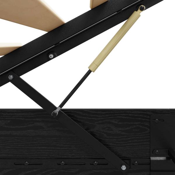 Ottoman Bettgestell Schwarz Eichen-Optik 193 x 120 x 25 cm