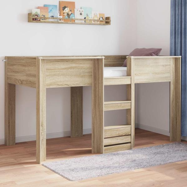 ARDEBO.de - Etagenbett für Kinder Sonoma-Eiche 100 x 200 cm Holzwerkstoff