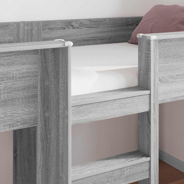 Etagenbett für Kinder Graues Sonoma 100 x 200 cm Holzwerkstoff