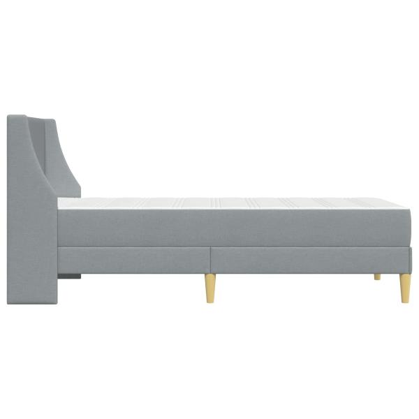 Bettgestell mit Matratze Uni Hellgrau 90 x 200 cm Stoff