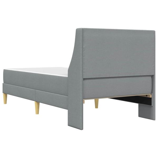 Bettgestell mit Matratze Uni Hellgrau 90 x 200 cm Stoff