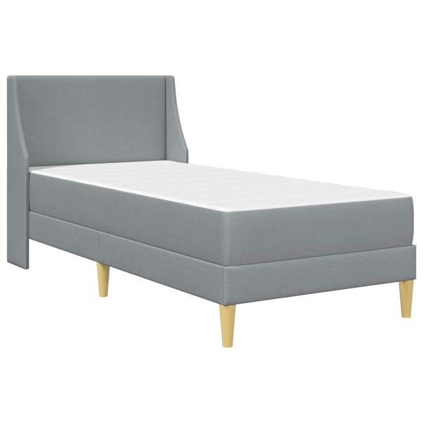 Bettgestell mit Matratze Hellgrau 100 x 200 cm Polyester