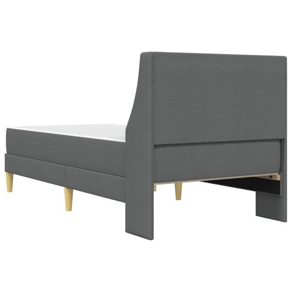 Bettgestell mit Matratze Uni Dunkelgrau 100 x 200 cm Stoff
