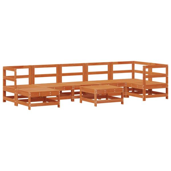 Garten-Lounge-Set 8 pcs Wachsbrown und Taupe