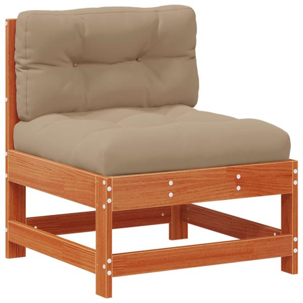 Garten-Lounge-Set 7 pcs Wachsbrown und Taupe