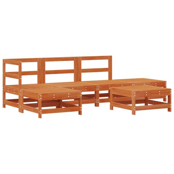 Garten-Lounge-Set 5 pcs Wachsbrown und Taupe