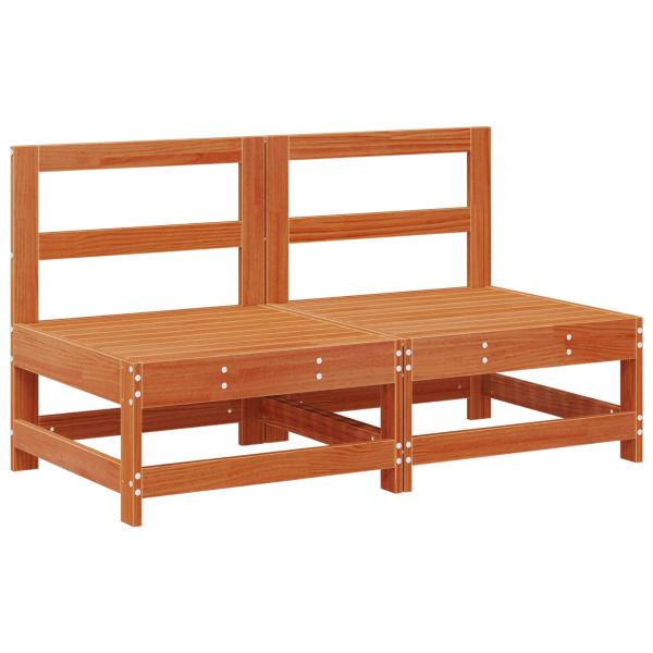 Garten-Lounge-Set 7 pcs Wachsbraun Massives Kiefernholz