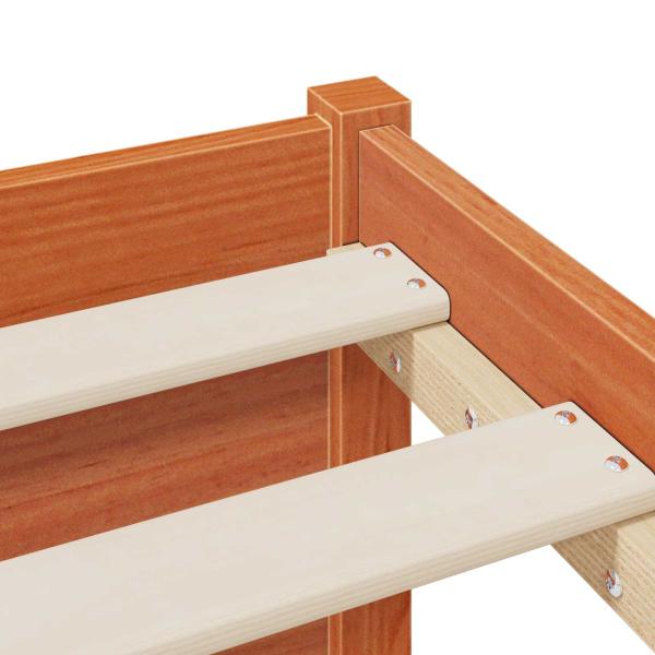 Bettgestell mit Aufbewahrungskopfteil Wachsbraun 140 x 190 cm