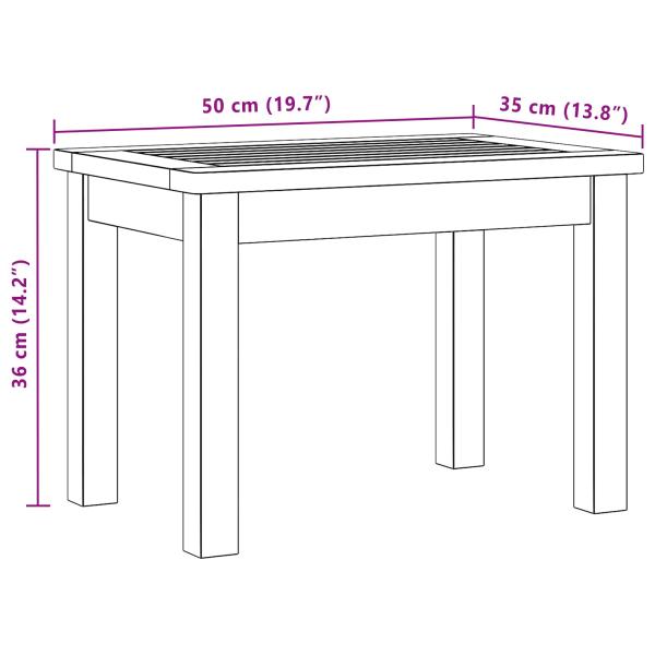 Couchtisch Helles Akazienholz 50 x 35 x 36 cm Massivholz Akazie