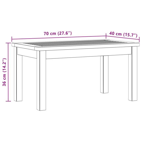 Couchtisch Helles Akazienholz 70 x 40 x 36 cm Massivholz Akazie