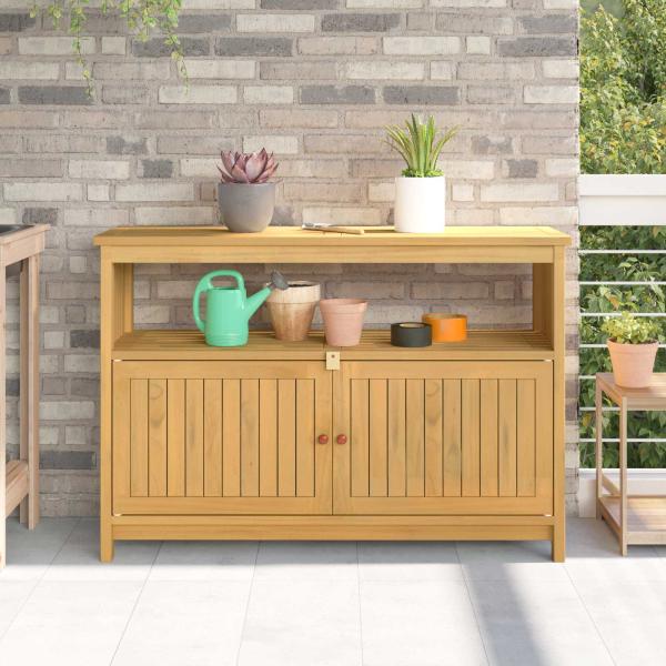 ARDEBO.de - Gartenkonsole Tisch Helles Akazienholz 110 x 35 x 75 cm