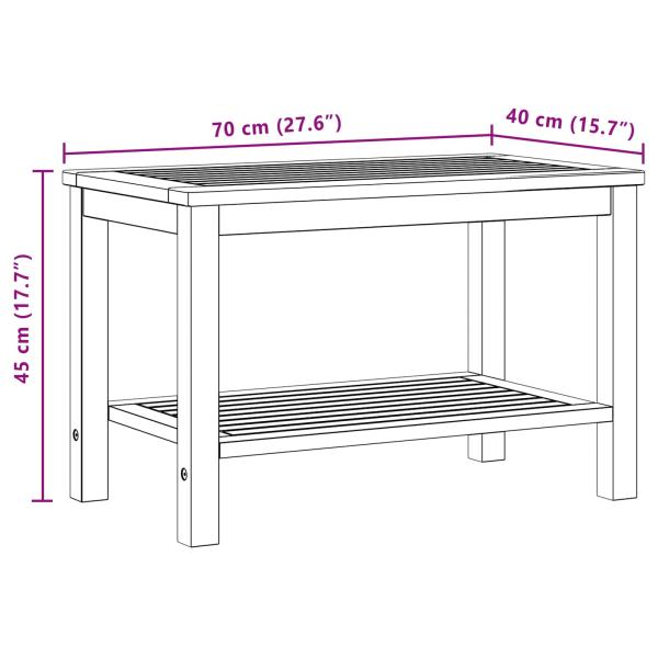Beistelltisch Öl-Natur 70 x 40 x 45 cm Massivholz Akazie
