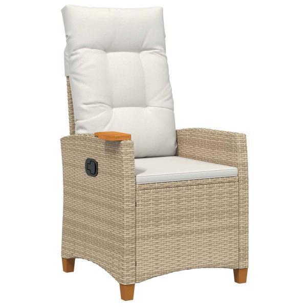 Liegestuhl mit Teeteller 62 x 64 x 112 cm Poly-Rattan
