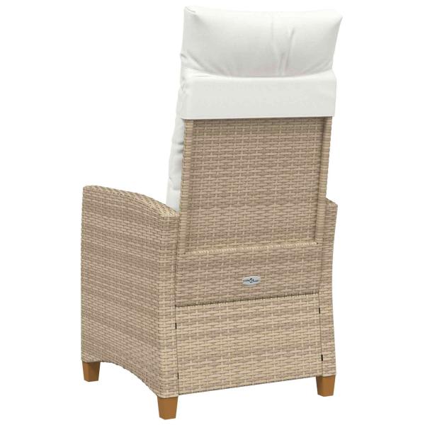Liegestuhl mit Teeteller 62 x 64 x 112 cm Poly-Rattan