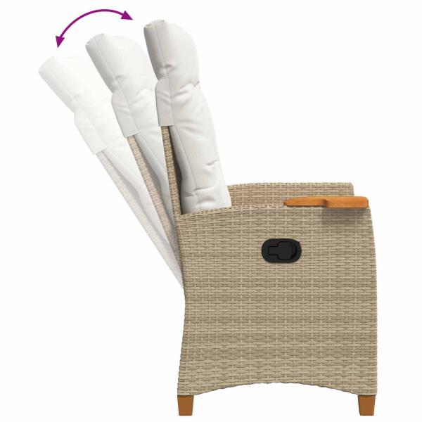 Liegestuhl mit Teeteller 62 x 64 x 112 cm Poly-Rattan