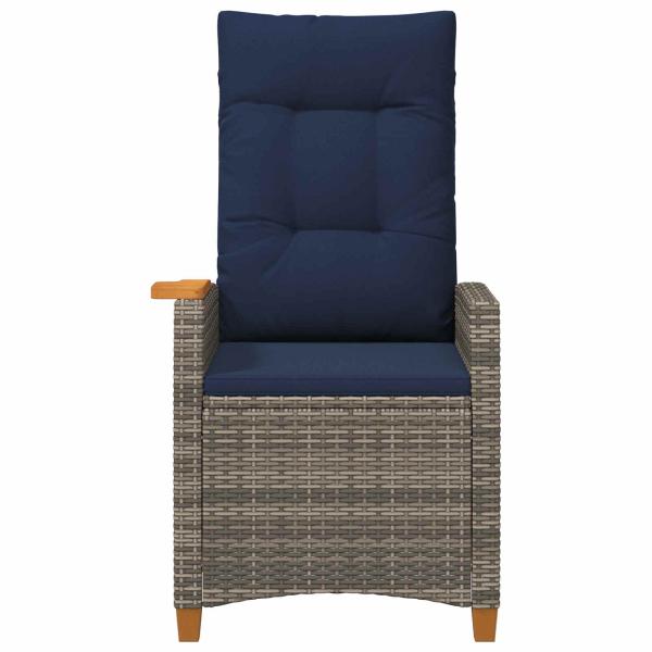 ARDEBO.de - Liegestuhl mit Teeteller 62 x 64 x 112 cm Poly-Rattan