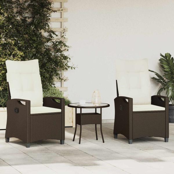 ARDEBO.de - Gartenstuhl 2 pcs Braun und Creme 56 x 60 x 112 cm