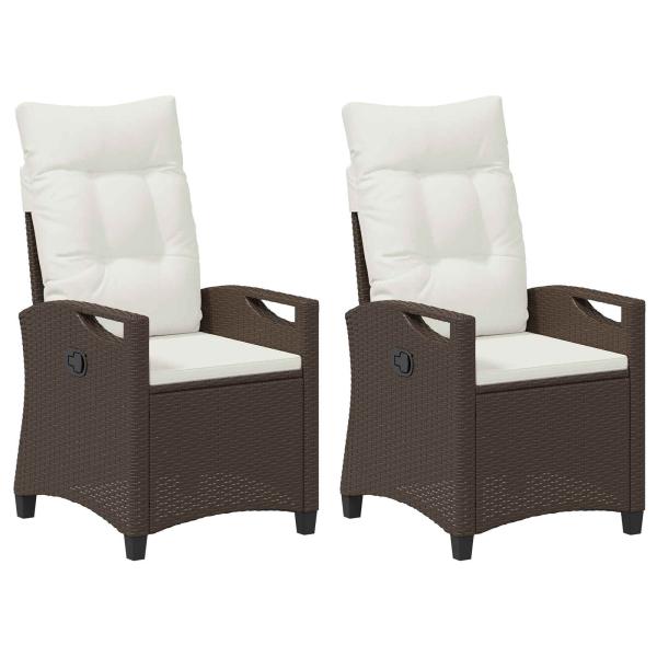 Gartenstuhl 2 pcs Braun und Creme 56 x 60 x 112 cm