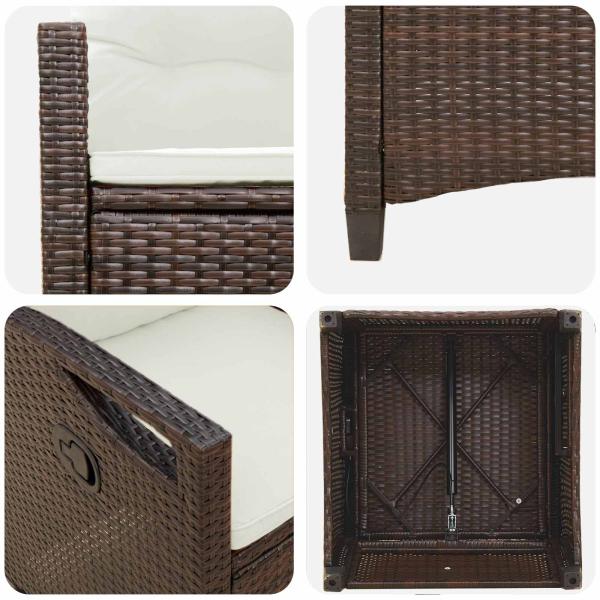 Gartenstuhl 2 pcs Braun und Creme 56 x 60 x 112 cm