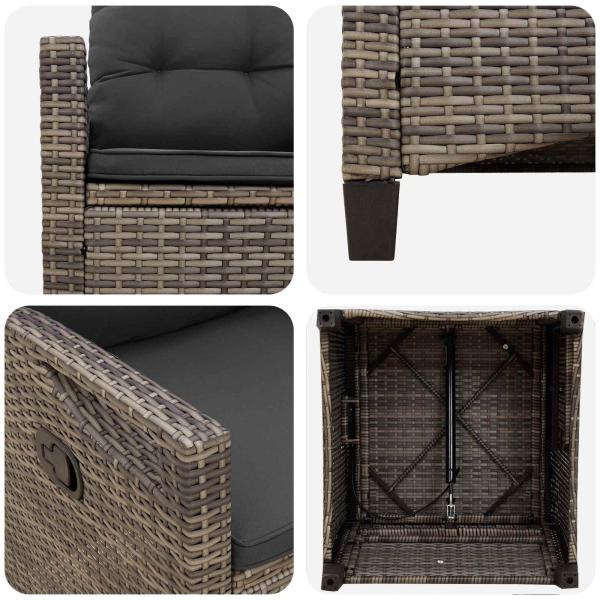 Gartenstuhl 2 pcs Grau und Dunkelgrau 56 x 60 x 112 cm