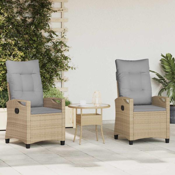 ARDEBO.de - Gartenstuhl 2 pcs Beige und Hellgrau 56 x 60 x 112 cm