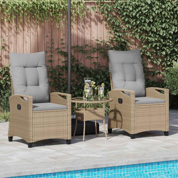 Gartenstuhl 2 pcs Beige und Hellgrau 56 x 60 x 112 cm
