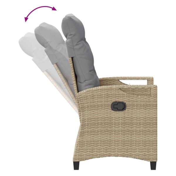 Gartenstuhl 2 pcs Beige und Hellgrau 56 x 60 x 112 cm