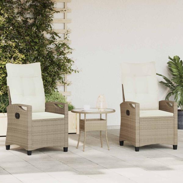 ARDEBO.de - Gartenstuhl 2 pcs Beige und Creme 56 x 60 x 112 cm