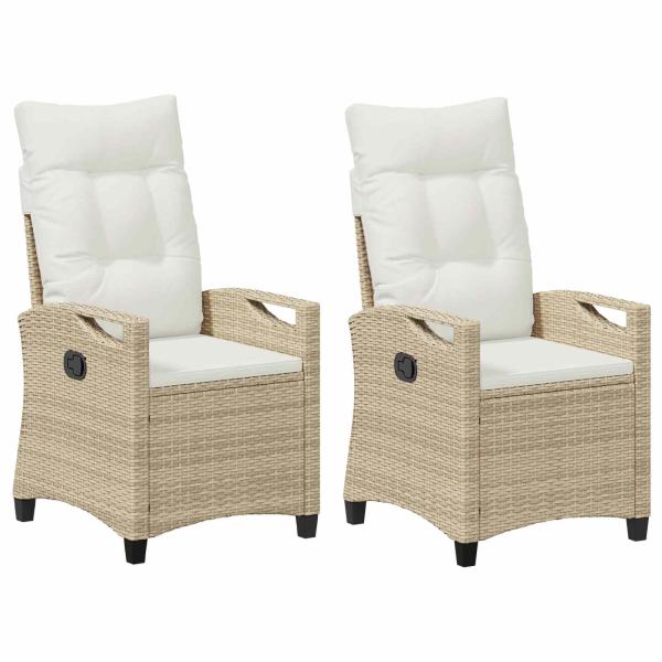 Gartenstuhl 2 pcs Beige und Creme 56 x 60 x 112 cm