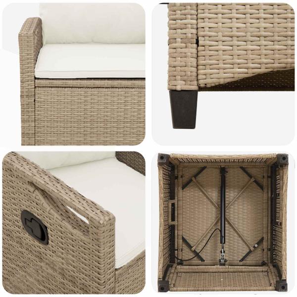 Gartenstuhl 2 pcs Beige und Creme 56 x 60 x 112 cm