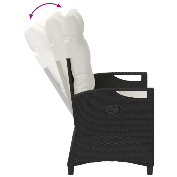 Gartenbank mit Kissen Schwarz und Creme 105 x 60 x 112 cm