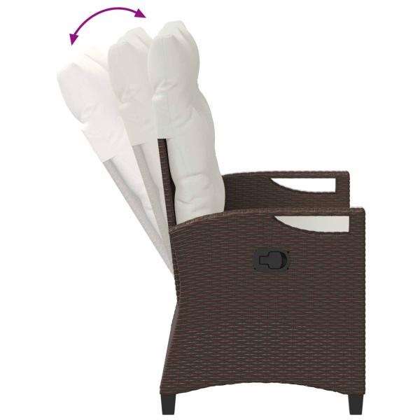 Gartenbank mit Kissen Braun und Creme 105 x 60 x 112 cm