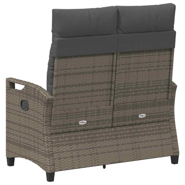 Gartenbank mit Kissen Grau und Dunkelgrau 105 x 60 x 112 cm