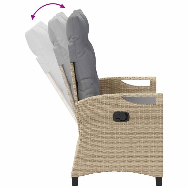 Gartenbank mit Kissen Beige und Hellgrau 105 x 60 x 112 cm